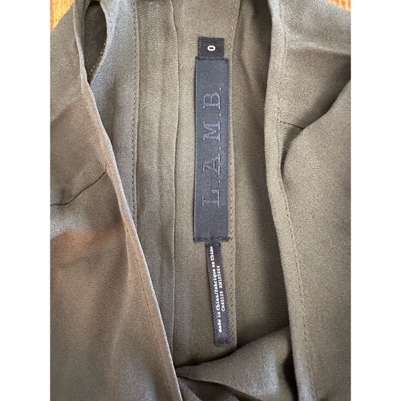L.A.M.B. 100% Silk Tunic in Olive Green Size 0 - Picture 2 of 8